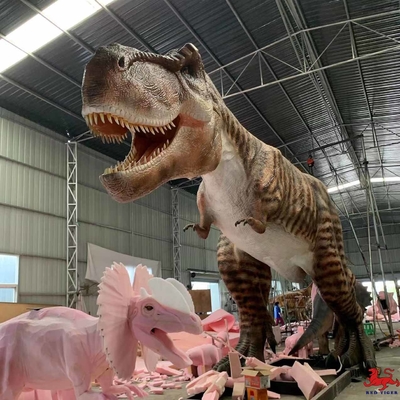 ไดโนเสาร์ Animatronic ที่สมจริงขนาด 15 เมตรไดโนเสาร์ Jurassic Park T Rex Dinosaur