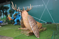 Outdoor Realistic Animatronic Dinosaur Interesting Brown Color Monster