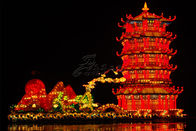 Bright Fabric Chinese Lanterns , Big Size Chinese Lantern Christmas Lights