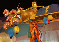 Keel Interactive Characters Decorated Fabric Chinese Lanterns In Street Festival