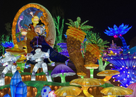 Large Dinosaur Fabric Chinese Lanterns Show Workers Customize Dinosaur Park To Display