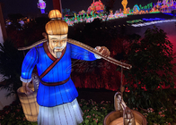 Blue Legendary Figures Handcrafted colorful Lanterns Decorate Amusement Theme Park