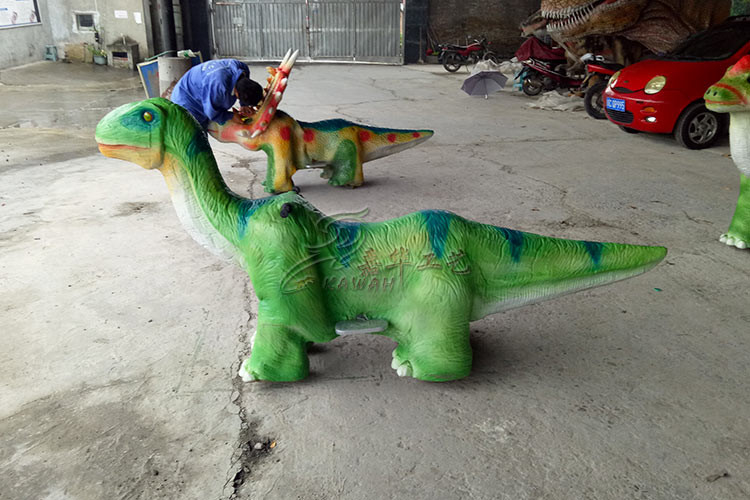 Lifelike Dinosaur Battery Car , Outdoor Coin Operated Kiddie Rides