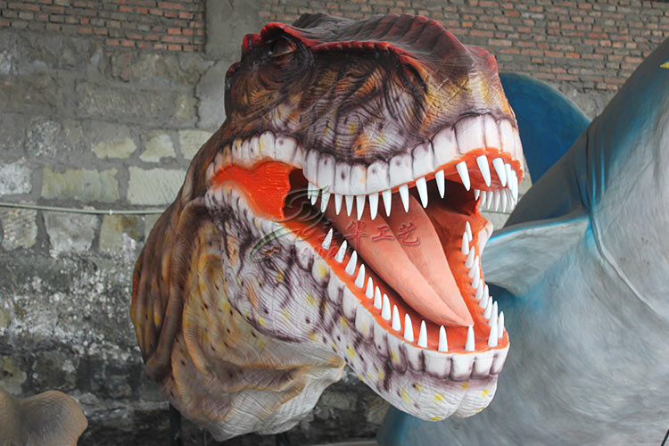 Waterproof Color Realistic Hand - Sculpted Dinosaur Head In Dinosaur Park