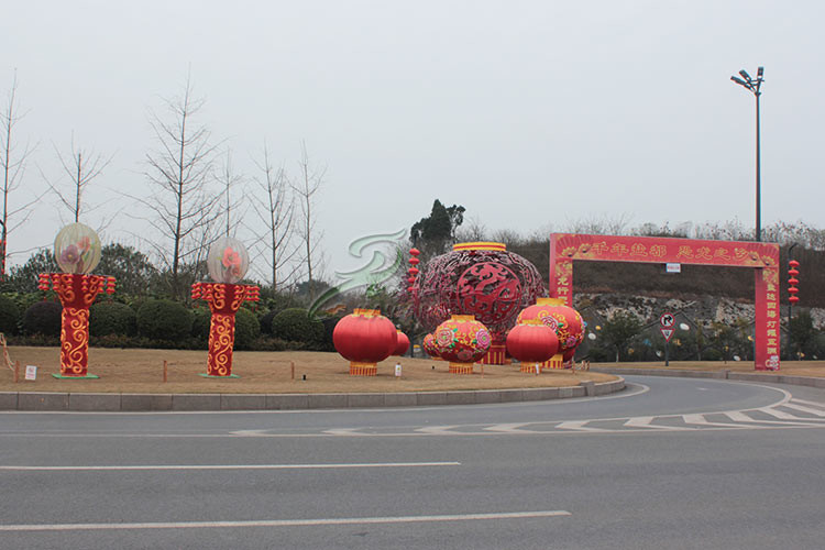 Out Door Fabric Chinese Lanterns , Traditional Chinese Lantern For Customization