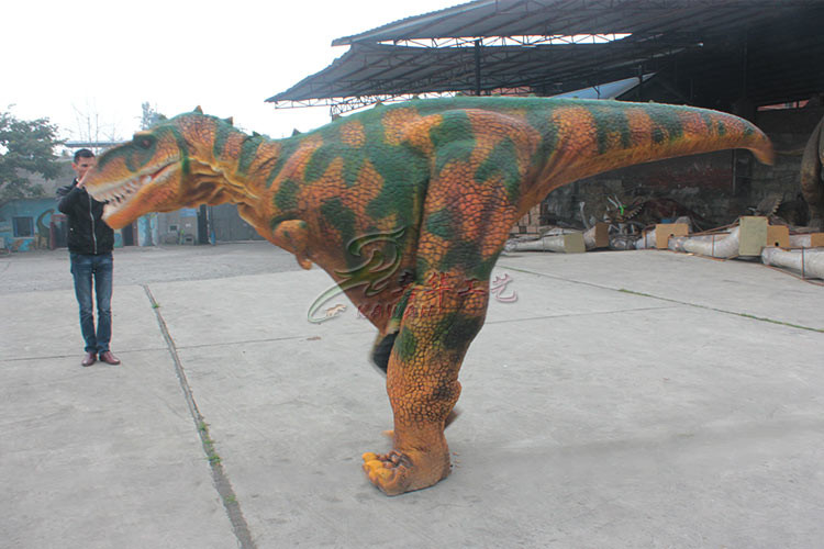 Flexible Realistic Dinosaur Costume Brown Interactive Park Mall Showcases