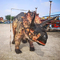 Kostum Dinosaurus Triceratops Dewasa Realistis Kustom Untuk Dua Penampil