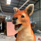 Canguro de animales animatrónicos realistas de 1,8 m para parque temático