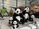Lifelike Realistic Animatronic Animals Panda Family For Theme Park