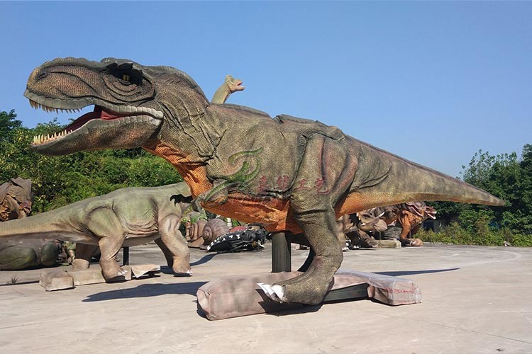 Interactive Electric Realistic Dinosaur Model For Theme Park / Shopping Mall