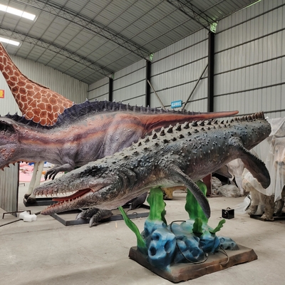 Avontuurlijk thema Vermaakpark Mosasaurus dinosaurus Model Animatieve kunstmatige bewegende levensgrote 3d dinosaurussen