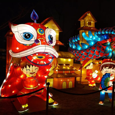 Outdoor Chinese Dragon Lantern 60cm-30m Size Shape Customizable
