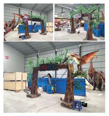 Dinosaur Tree Door For Them Park Dinosaur Tribe With RGB Light