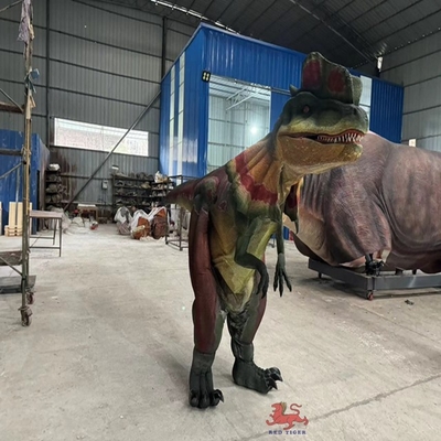 Costume di Dilophosaurus con corona mobile Animatronic Dinosaur Party Props
