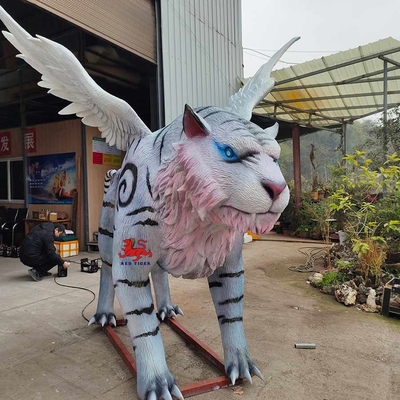 Buy sun resistance Realistic Animatronic Animals Chinese Mythological Creatures White Tiger online manufacture