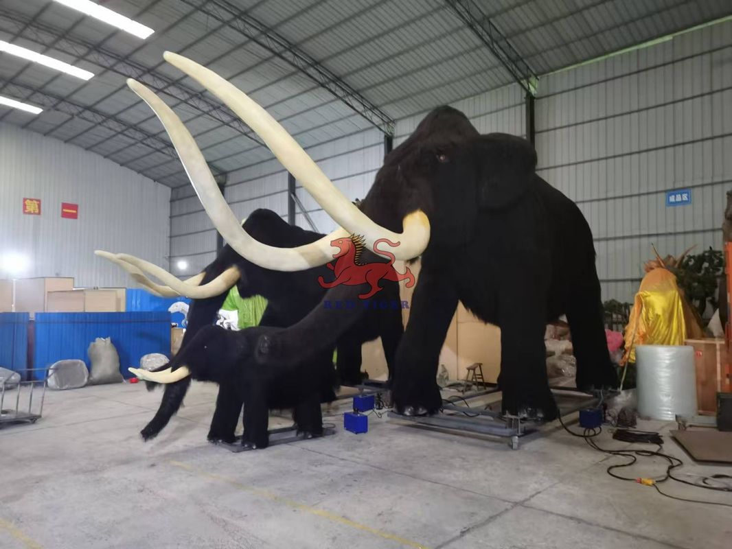 Children Realistic Animatronic Animals Life Size Mammoth Customized