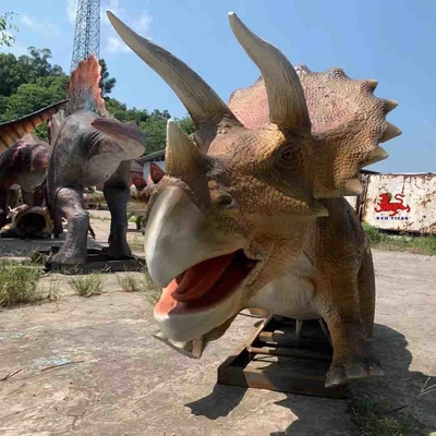 Exposições temáticas do Jurassic World Dinosaur Dinossauro Animatrônico realista Modelo Triceratops