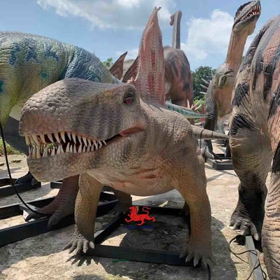 Tema Parkı için Sunproof Gerçekçi Animatronic Dinozor 4m Dimetrodon Heykeli