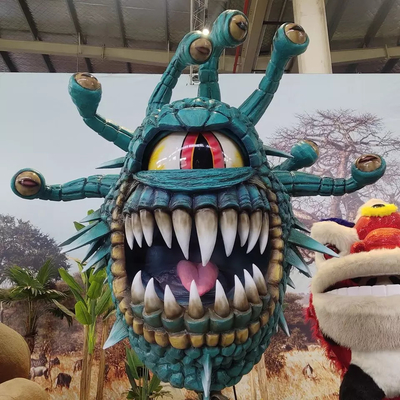 ทำด้วยมือเหมือนจริง Animatronic Dragons จำลอง Beholder Sculpture พร้อมการเคลื่อนไหว