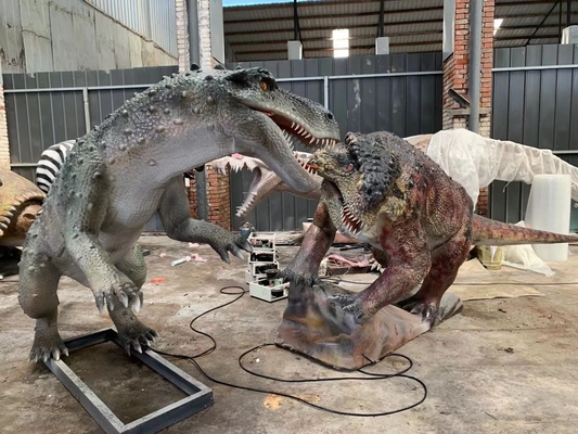 สวนไดโนเสาร์ 3D Dinosaur Animatronics dilophosaurus Robot Dinosaur Model