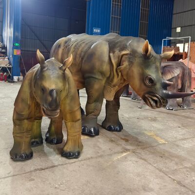 Customized Realistic Rhinoceros Costume with Manual Control and High Density Foam for Double Person Performance