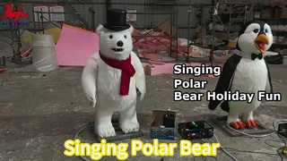 Singing Polar Bear Animatronic Christmas Fun